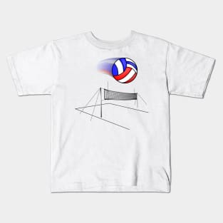 Volleyball Flies Over The Net Kids T-Shirt